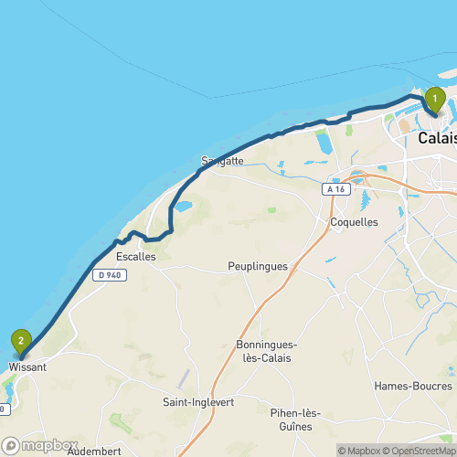 Carte du parcours Calais