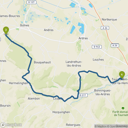 Carte du parcours Guines