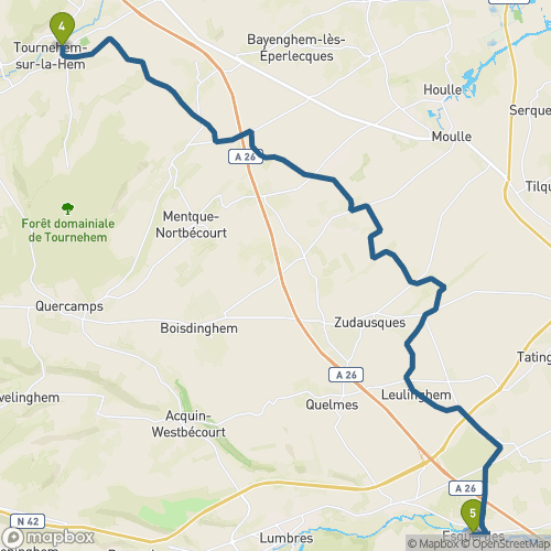 Carte du parcours Tournehem-sur-la-Hem