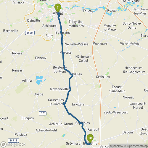 Carte du parcours Arras
