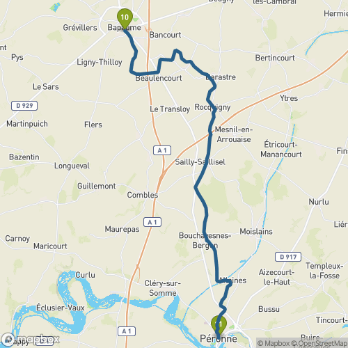Carte du parcours Bapaume