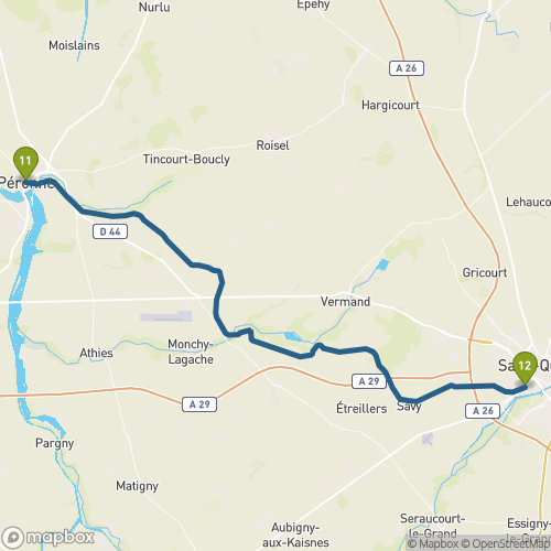 Carte du parcours Péronne