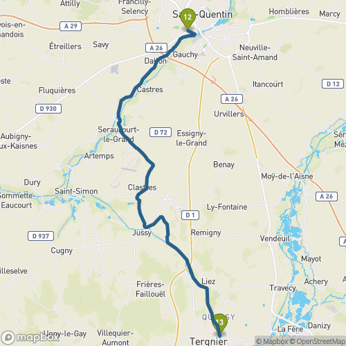 Carte du parcours St Quentin
