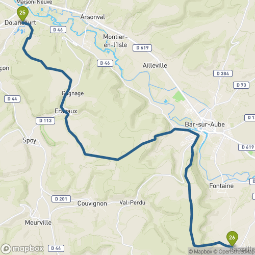 Carte du parcours Dolancourt
