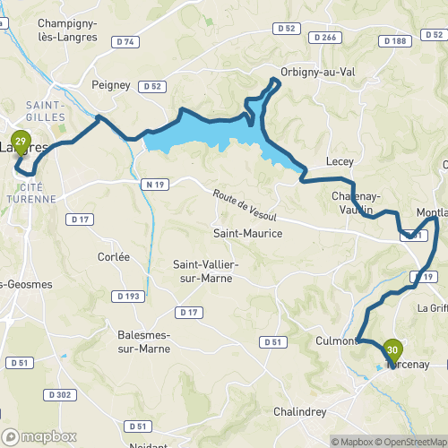 Carte du parcours Langres