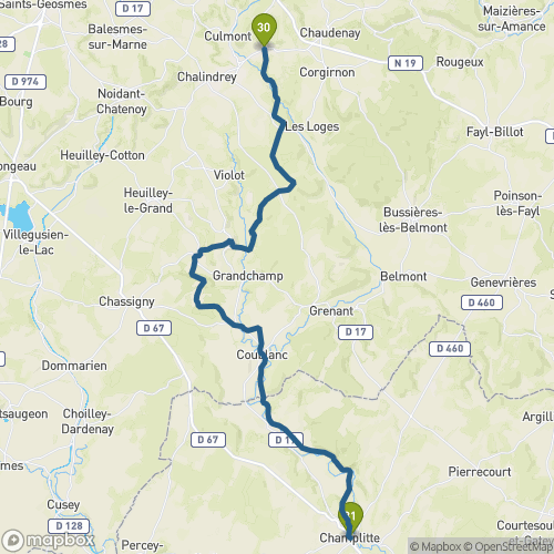 Carte du parcours Torcenay