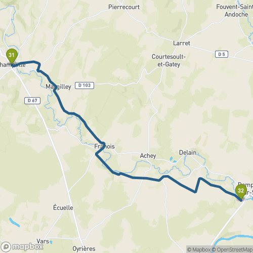 Carte du parcours Champlitte