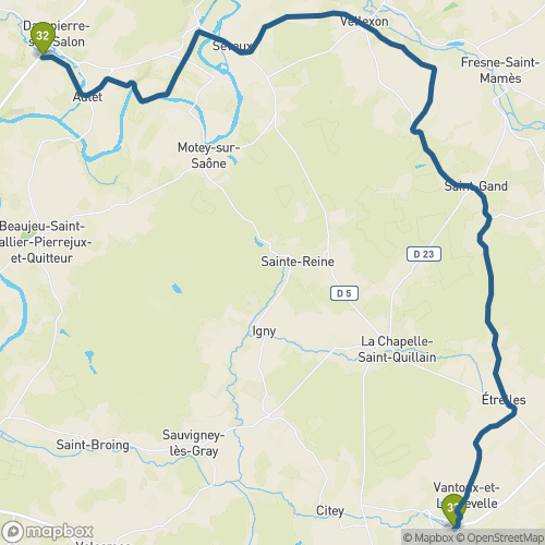 Carte du parcours Dampierre-sur-Salon