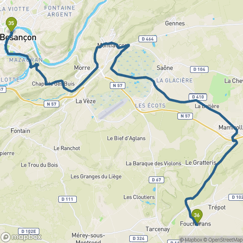 Carte du parcours Besançon
