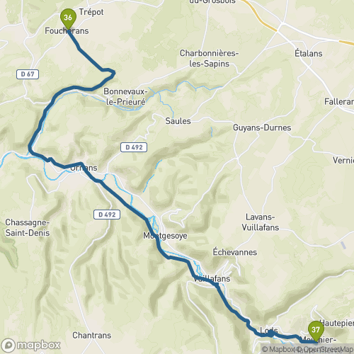 Carte du parcours Foucherans