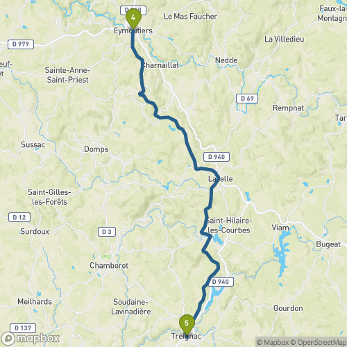 Carte du parcours Eymoutiers
