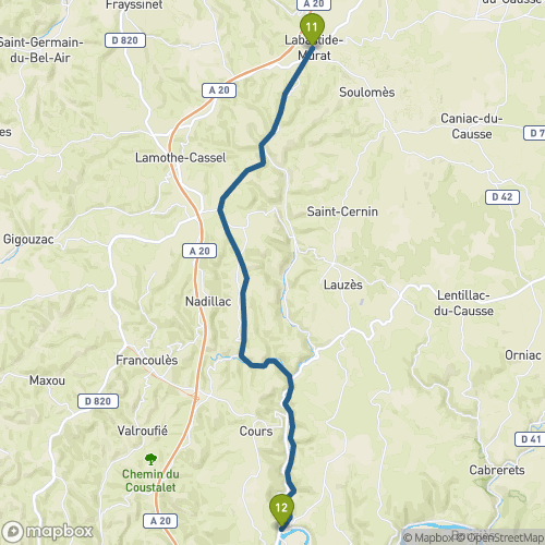 Carte du parcours La Bastide Murat