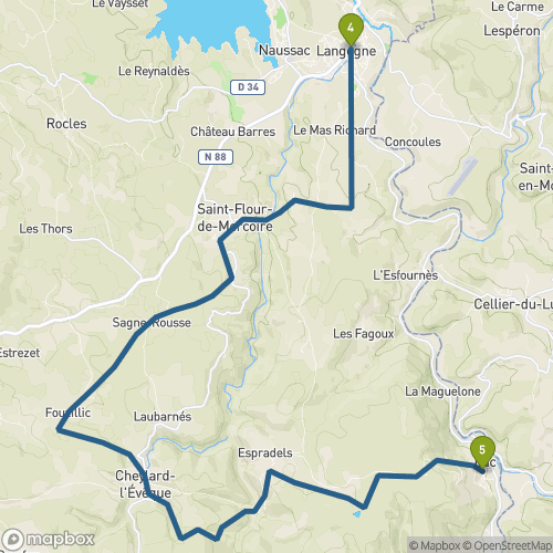 Carte du parcours Langogne