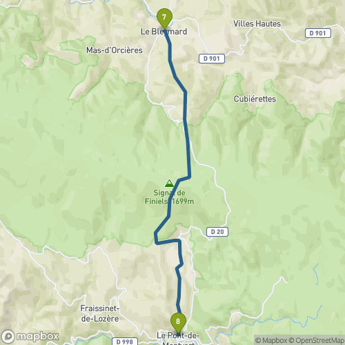 Carte du parcours Bleymard