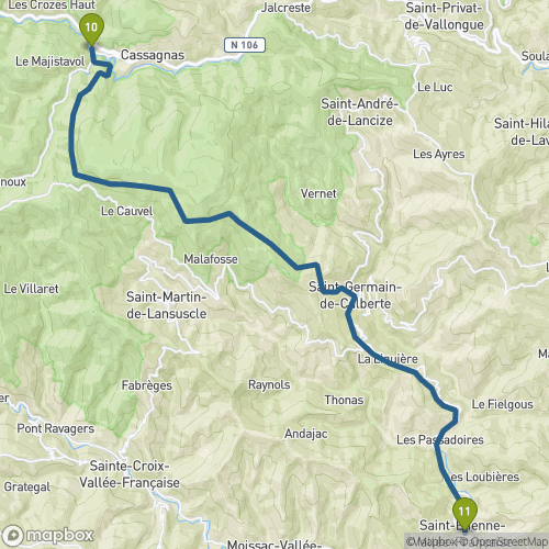 Carte du parcours Cassagnas