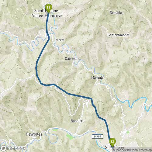 Carte du parcours St Etienne Vallée Française