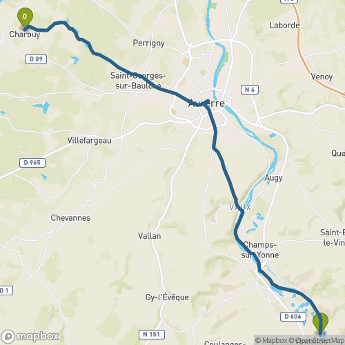 Carte du parcours Charbuy