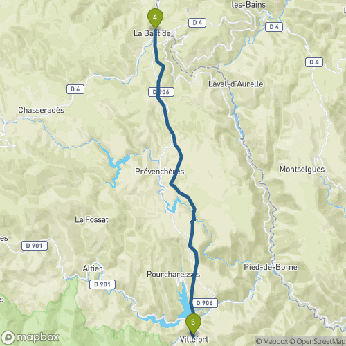 Carte du parcours La-Bastide-Puylaurent