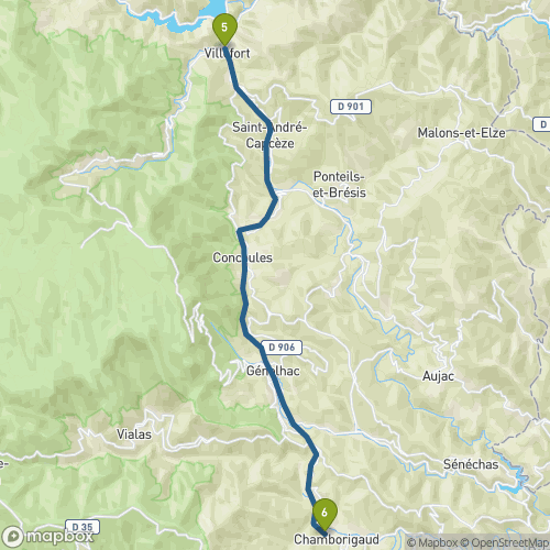 Carte du parcours Villefort