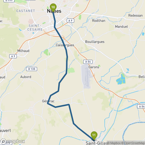 Carte du parcours Nîmes