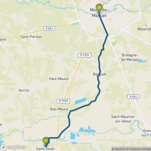 Carte du parcours Mont de Marsan
