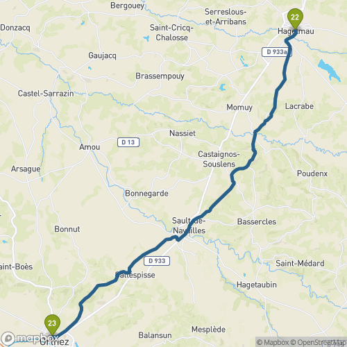 Carte du parcours Hagetmau