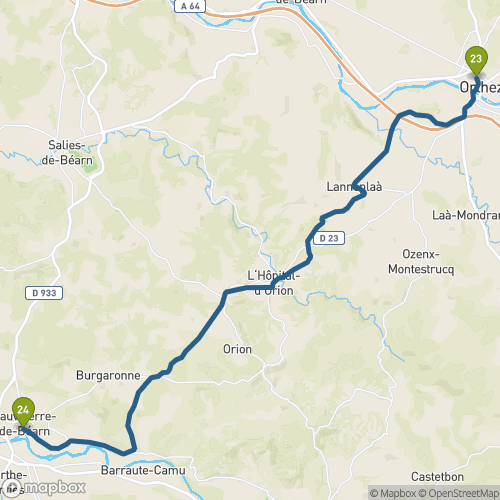 Carte du parcours Orthez