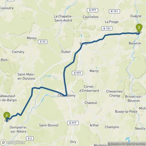 Carte du parcours Thurigny