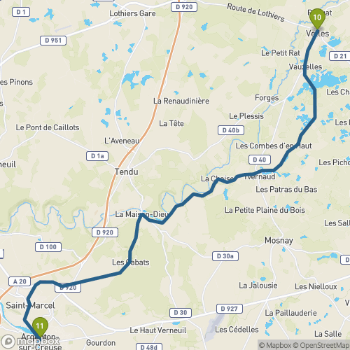 Carte du parcours Velles