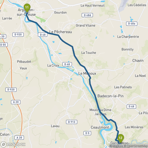 Carte du parcours Argenton sur Creuse