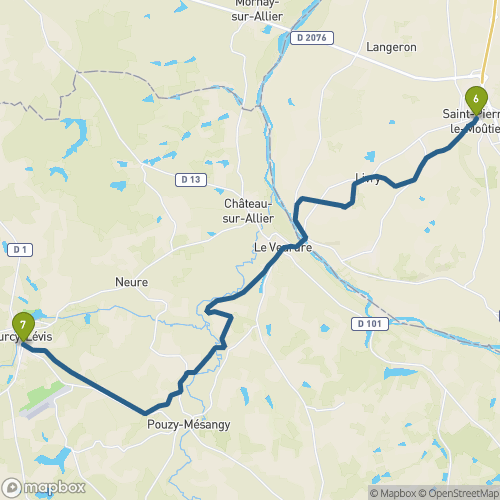 Carte du parcours St Pierre le Moutier
