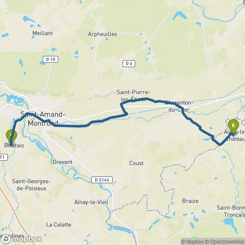 Carte du parcours Ainay-le-Château