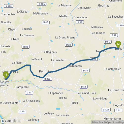 Carte du parcours Cluis