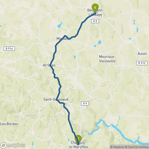 Carte du parcours Bénévent l'Abbaye