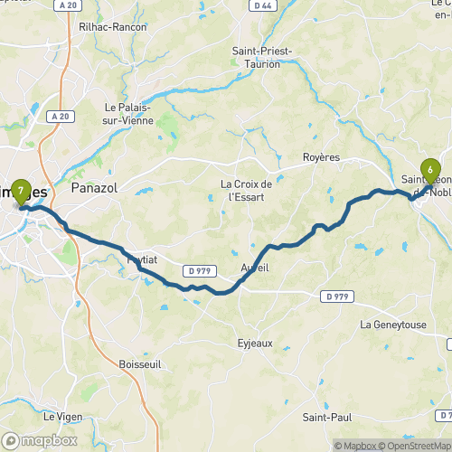 Carte du parcours St-Léonard-de-Noblat