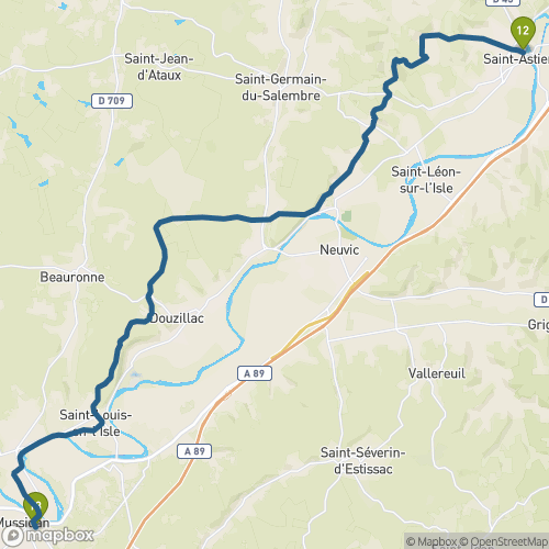 Carte du parcours St-Astier