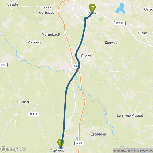 Carte du parcours Bazas