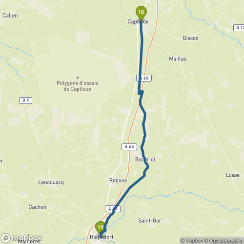 Carte du parcours Captieux