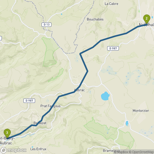 Carte du parcours Nasbinals