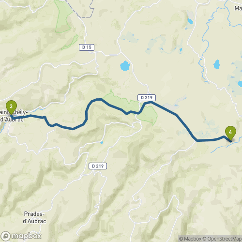 Carte du parcours St Chély d’Aubrac
