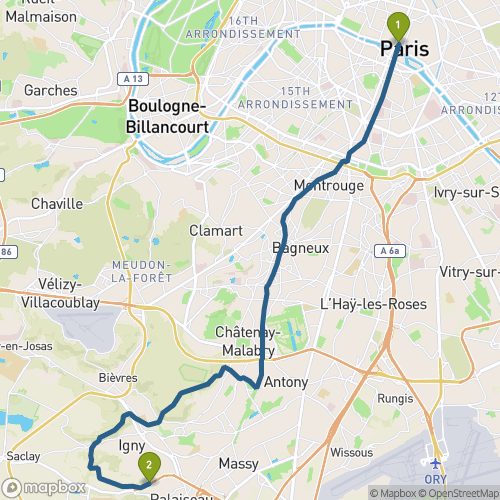 Carte du parcours Paris
