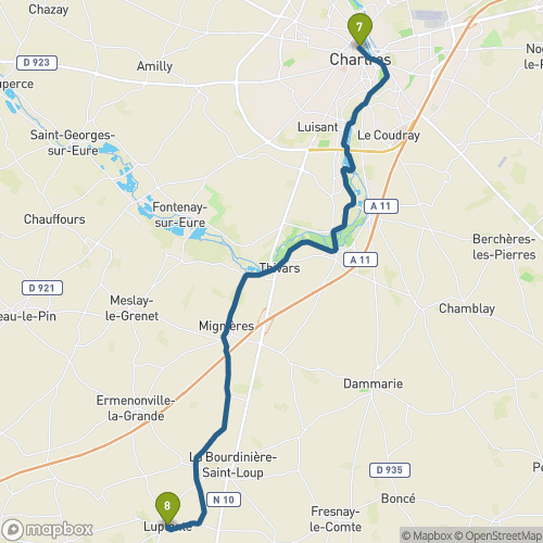 Carte du parcours Chartres