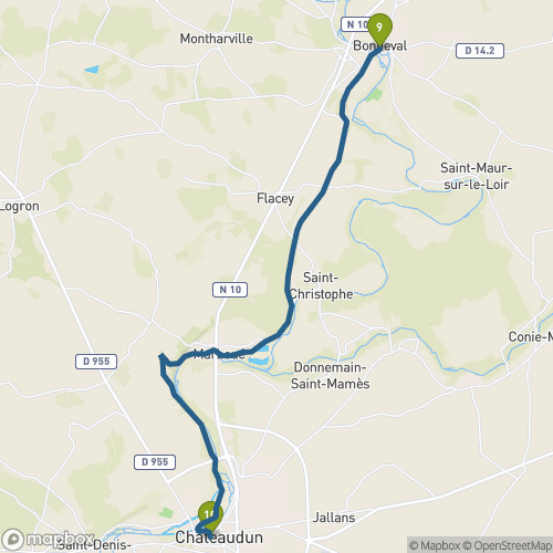 Carte du parcours Bonneval