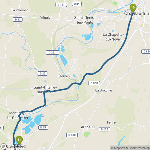 Carte du parcours Chateaudun