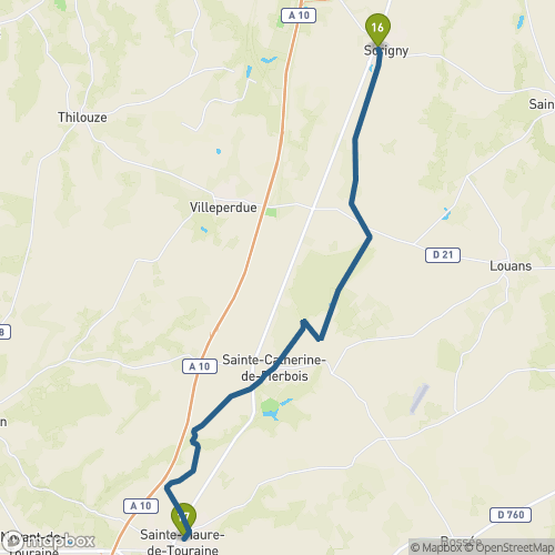 Carte du parcours Sorigny