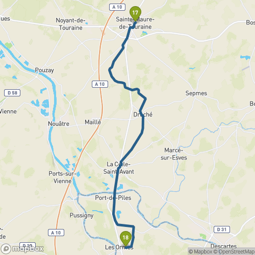 Carte du parcours Ste-Maure-de-Touraine