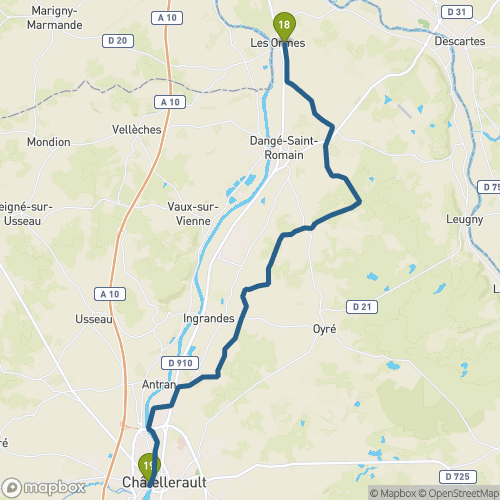 Carte du parcours Les Ormes