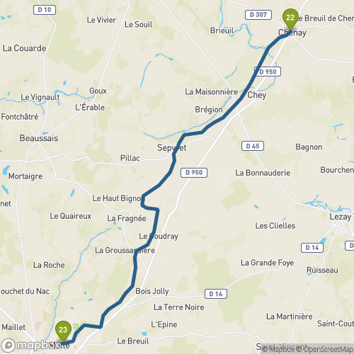 Carte du parcours Chenay