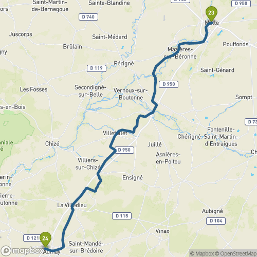 Carte du parcours Melle
