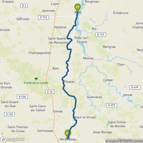 Carte du parcours Pons